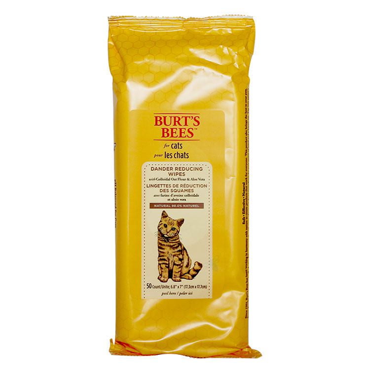 Burt s Bees Dander Reducing Wipes with Colloidal Oat Flour And Aloe Vera for Cats 50 Count