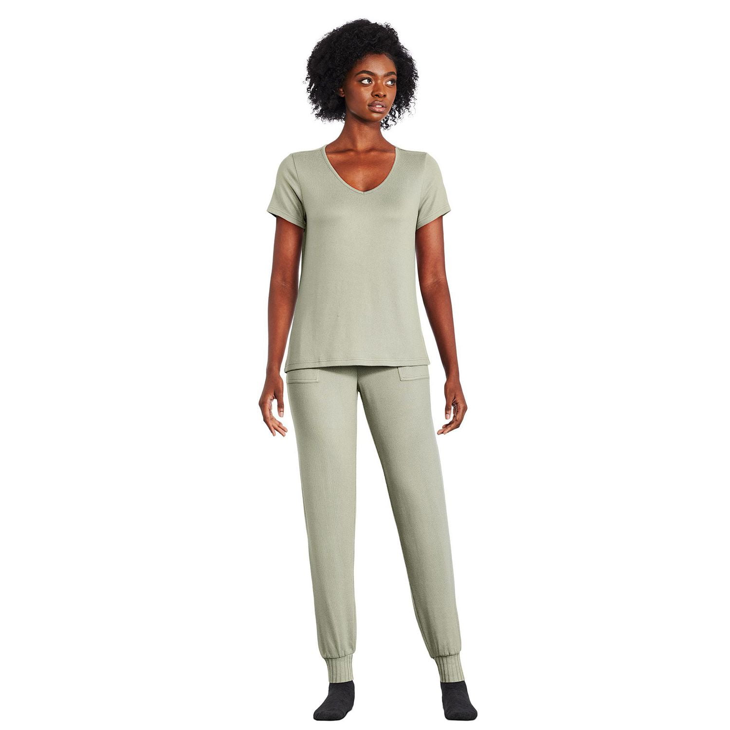 T-shirt à encolure en V et manches courtes George pour femmes