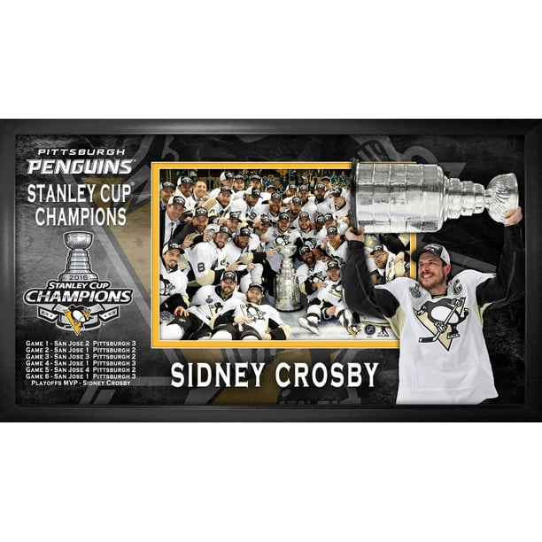 Cadre imprimé encadré Penguins de Pittsburgh de Frameworth Sports lors de la Coupe Stanley 2016 Sidney Crosby