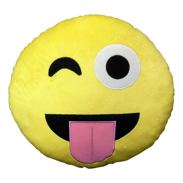 Coussin décoratif Emoji «Tire la langue »