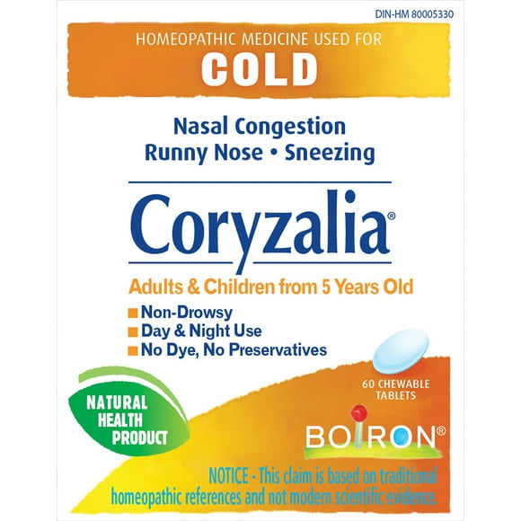 Boiron Coryzalia pour les Symptômes du rhume 60 Comprimés