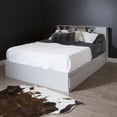 thumbnail image 3 of South Shore Reevo Queen Mates Bed (60'') with 2 Drawers, Soft Gray, 3 of 6