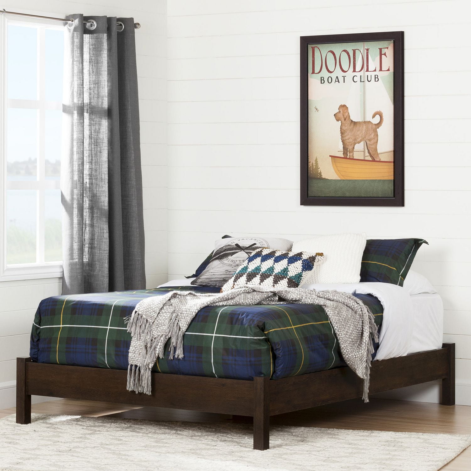 South Shore Fynn Full-Size Platform Bed (54''), Brown Oak | Walmart Canada