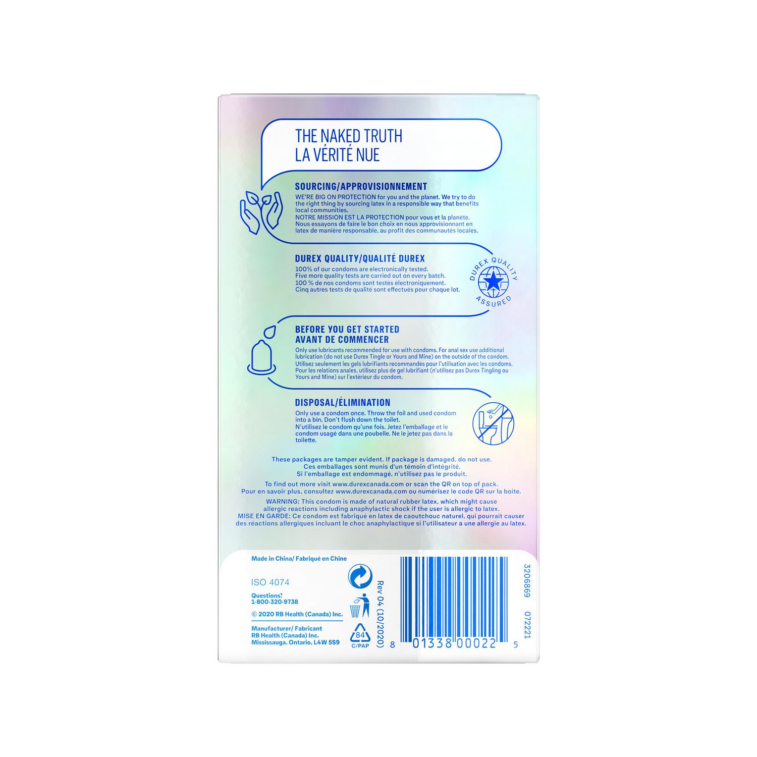 DUREX® Maximum® XL/TG Lubricated Condoms (Canada)