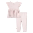 thumbnail image 2 of Huggies Happy Hugs Inant Girl Rib Knit 2-Piece Top and Pants Set, 2 of 4