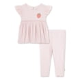 thumbnail image 1 of Huggies Happy Hugs Inant Girl Rib Knit 2-Piece Top and Pants Set, 1 of 4