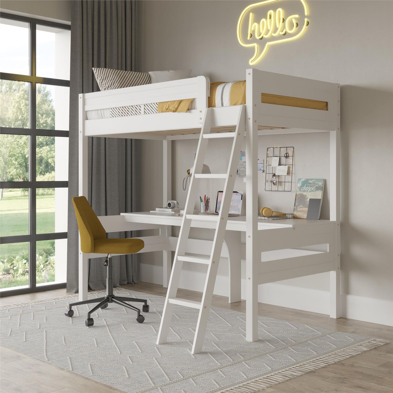 Walmart loft deals bed with desk