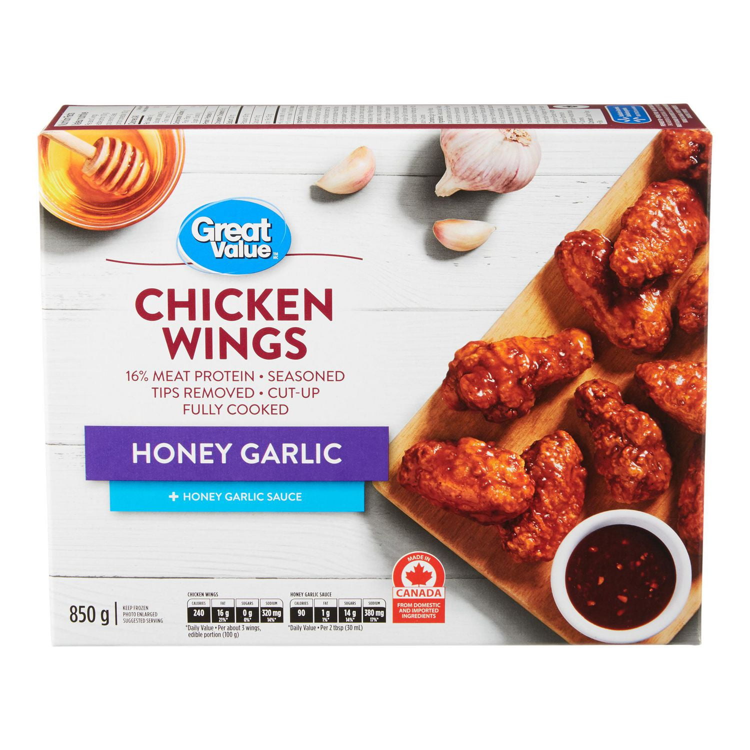 Great Value Frozen Honey Garlic Chicken Wings Walmart Canada