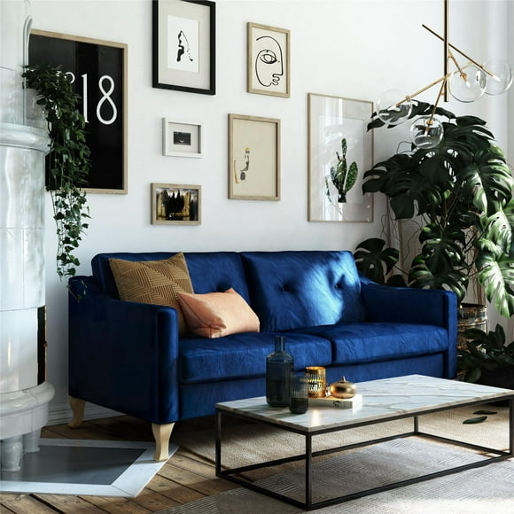 Mr. Kate Tess Sofa, Blue Velvet
