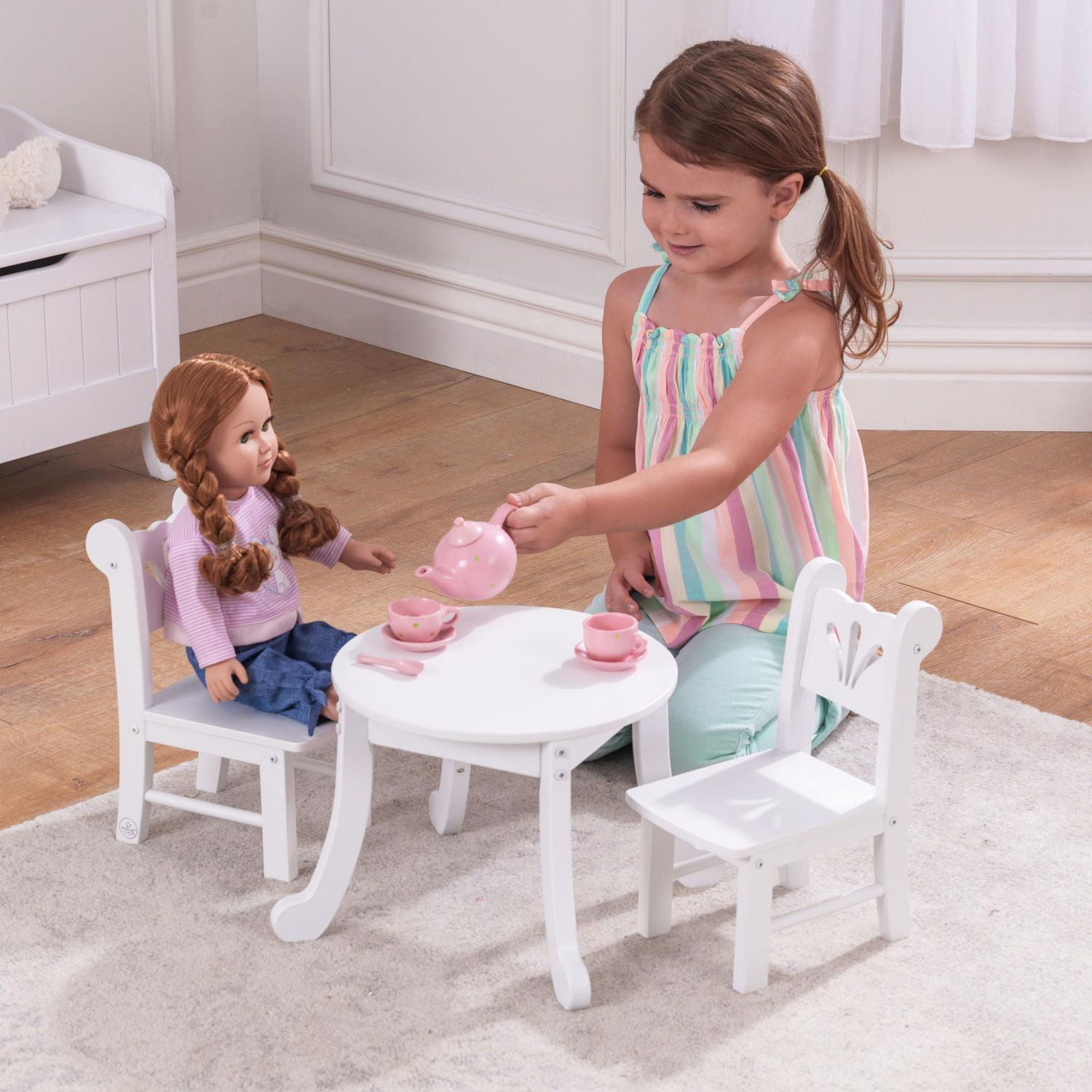 Kidkraft farmhouse table clearance and chair set white