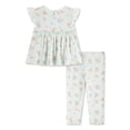 thumbnail image 2 of Huggies Happy Hugs Inant Girl Rib Knit 2-Piece Top and Pants Set, 2 of 5