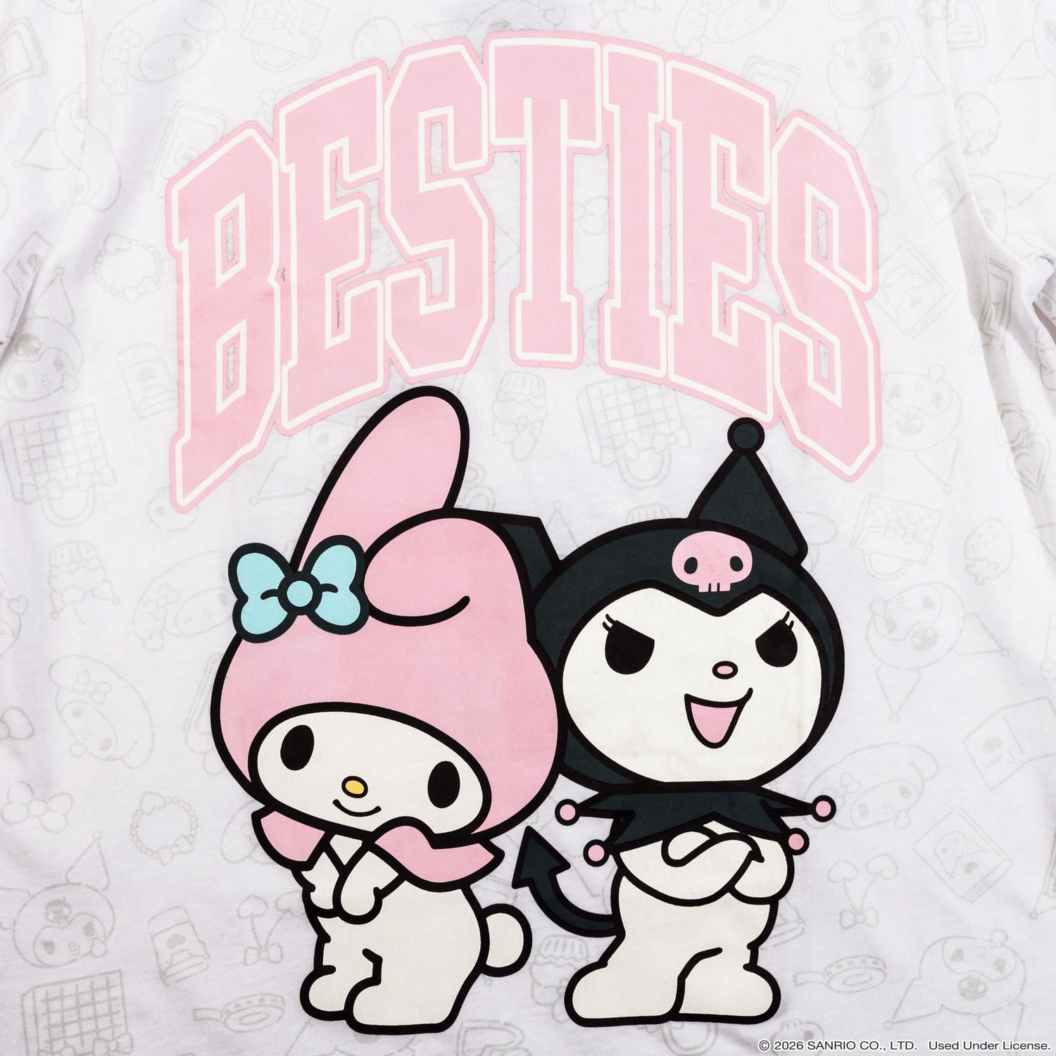 Hello Kitty And Friends Women's My Melody and Kuromi Besties Graphic T-Shirt - White