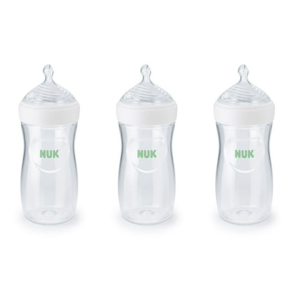 NUK Simply Natural Bottle with SafeTemp, 9-oz, 3 Pack, 1+ Months, 9-oz, 3 Pack, 1+ Months