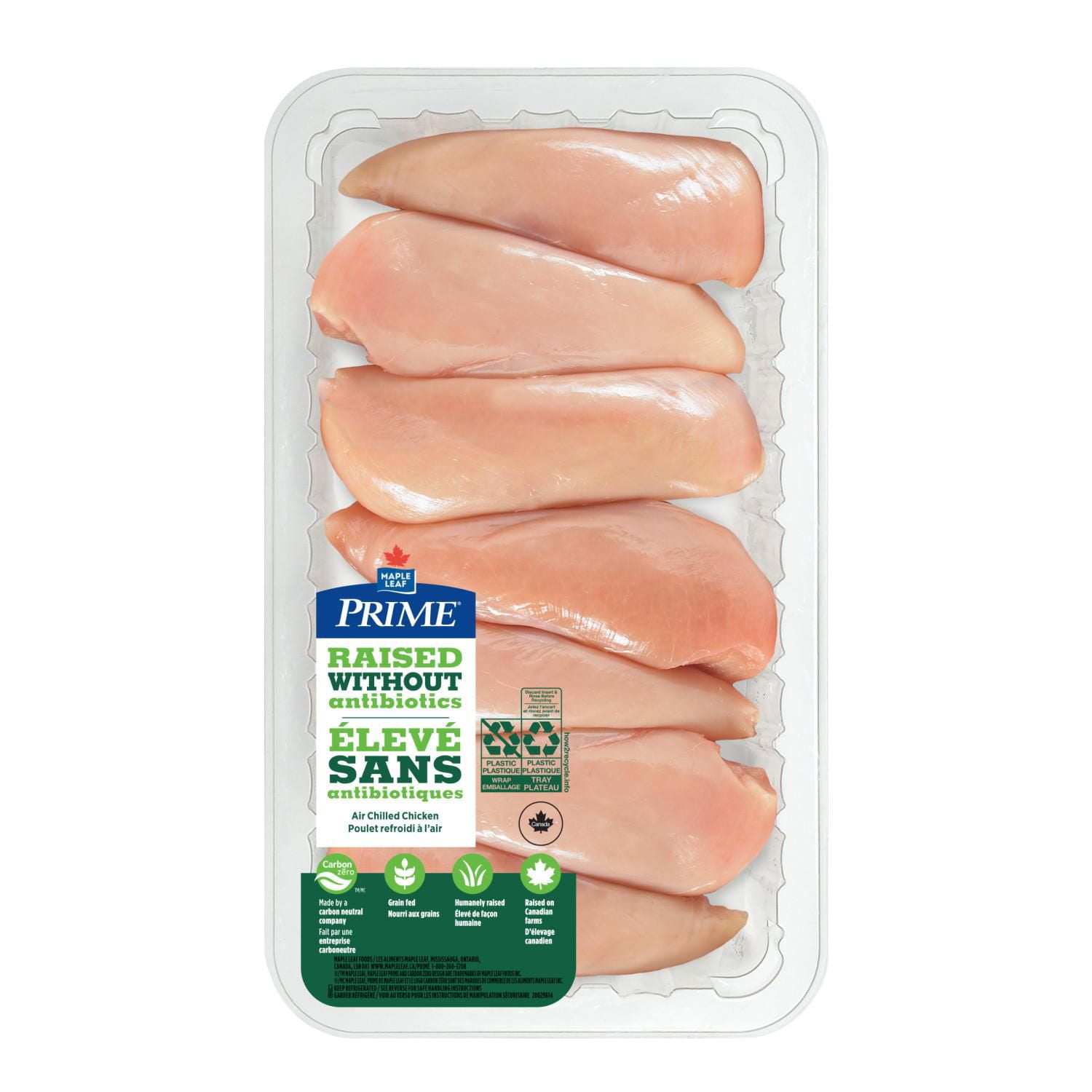 Prime Boneless Skinless Chicken Breasts Raised Without Antibiotics, 6-7 Breasts, Value Pack