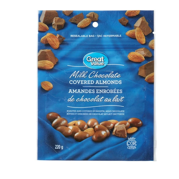 Great Value Milk Chocolate Covered Almonds, 220 g Walmart.ca