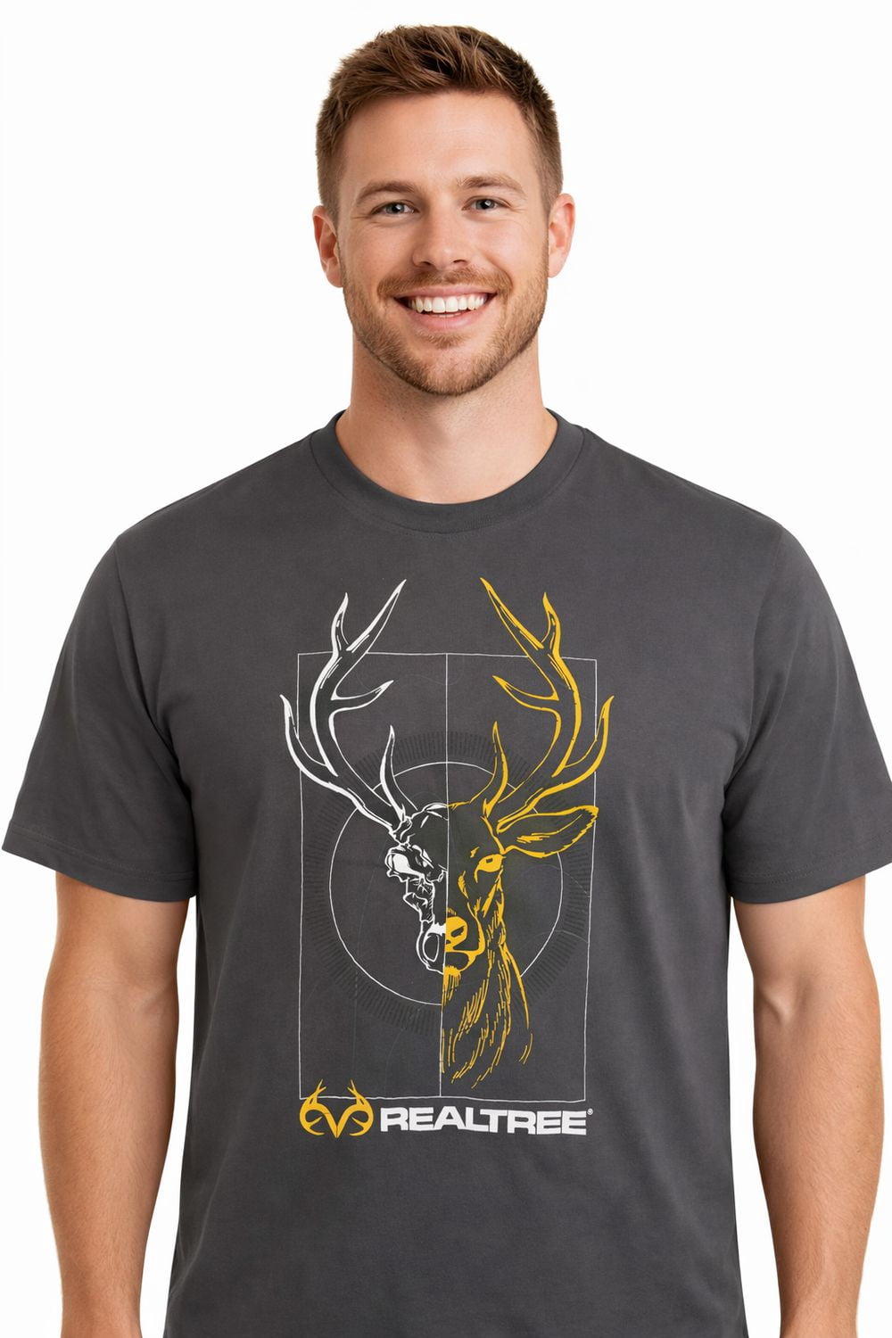 T-shirt noir pour homme avec motif Real Tree