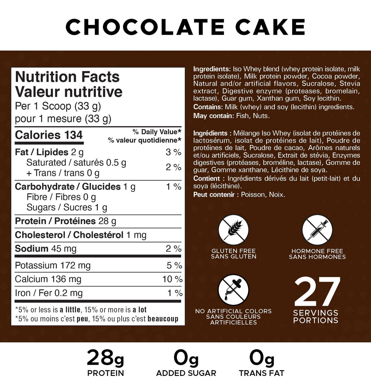 Revolution Nutrition, Iso Whey, Protein Powder 2LB, 100% Isolate, 28g Protein per Scoop, 27 Servings, Lean Muscle Formula, Low Carb, Gluten Free, 908g, Chocolate Cake (2 Pounds)
