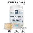 thumbnail image 2 of Revolution Nutrition, Iso Whey, Poudre de Protéines 2LB, Isolat à 100 %, 28 g de Protéines par Dosette, 27 Portions, Formule pour Masse Musculaire Maigre, Faible en Glucides, Sans Gluten, 908 g, Gâteau à la Vanille (2 Livres), 2 of 8