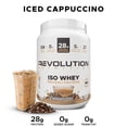 thumbnail image 2 of Revolution Nutrition, Iso Whey, Poudre de Protéines 2LB, Isolat à 100 %, 28 g de Protéines par Dosette, 27 Portions, Formule pour Masse Musculaire Maigre, Faible en Glucides, Sans Gluten, 908 g, Cappuccino Glacé (2 Livres), 2 of 8