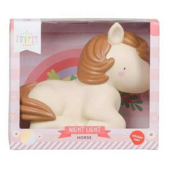 A Little Lovely Company - Veilleuse Cheval - Personnalisable avec Feuille d'Autocollants - Minuterie Éteint Après 15 Minutes - Lumière Douce pour Rêveries Équestres - Parfaite pour les Chambres d'Enfants