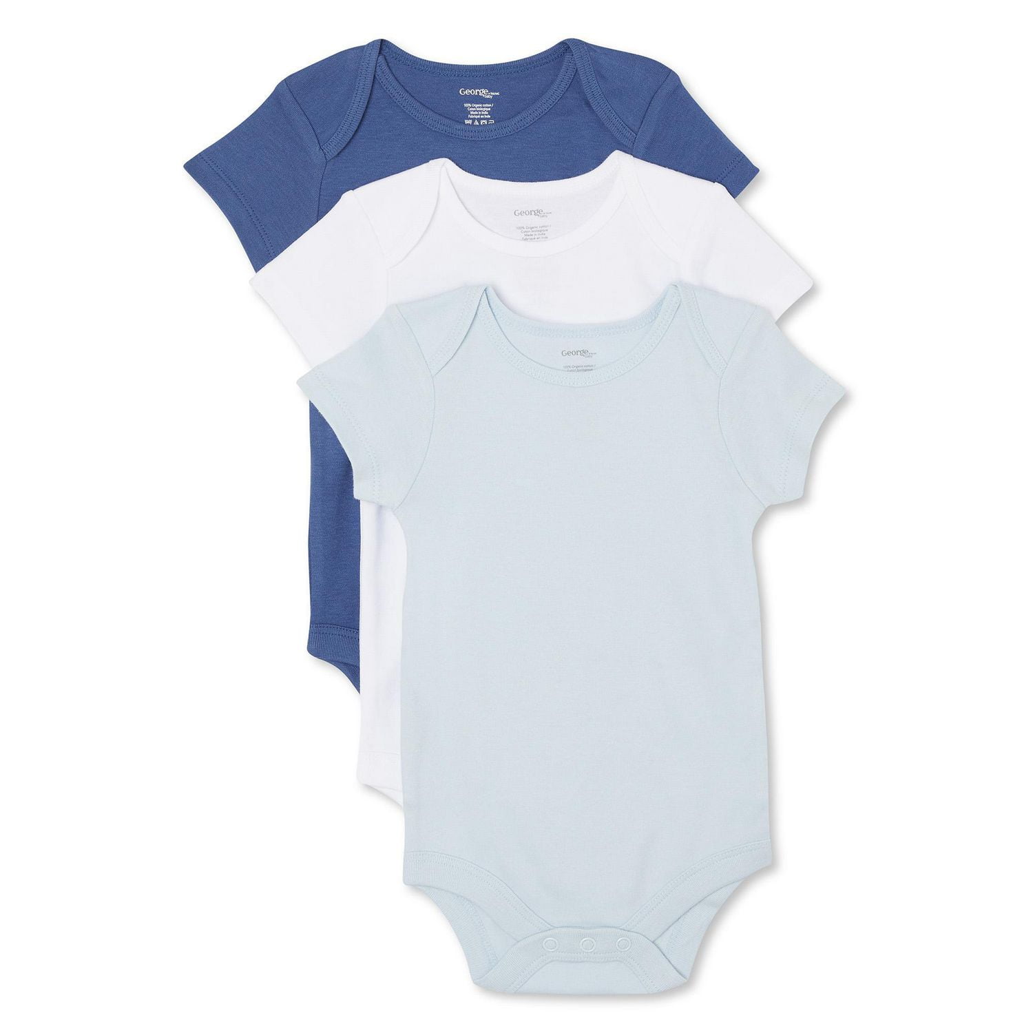 George Infants' Unisex Short Sleeve Bodysuits 5-Pack, Sizes 0-24 months 