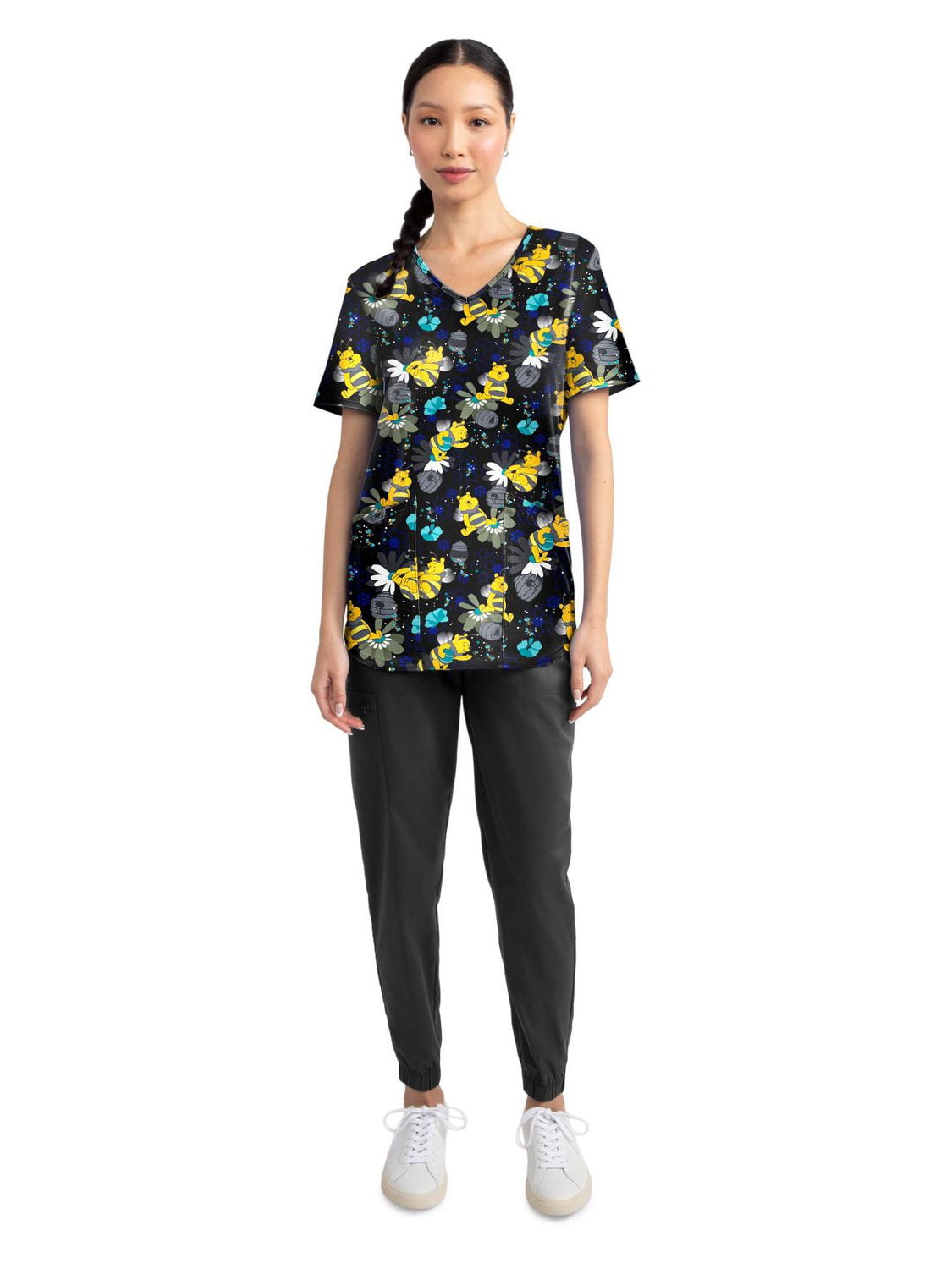 Scrubstar Fashion Collection Women’s Cute As Can Be Print V-Neck Scrub Top, Sizes XS–3XL