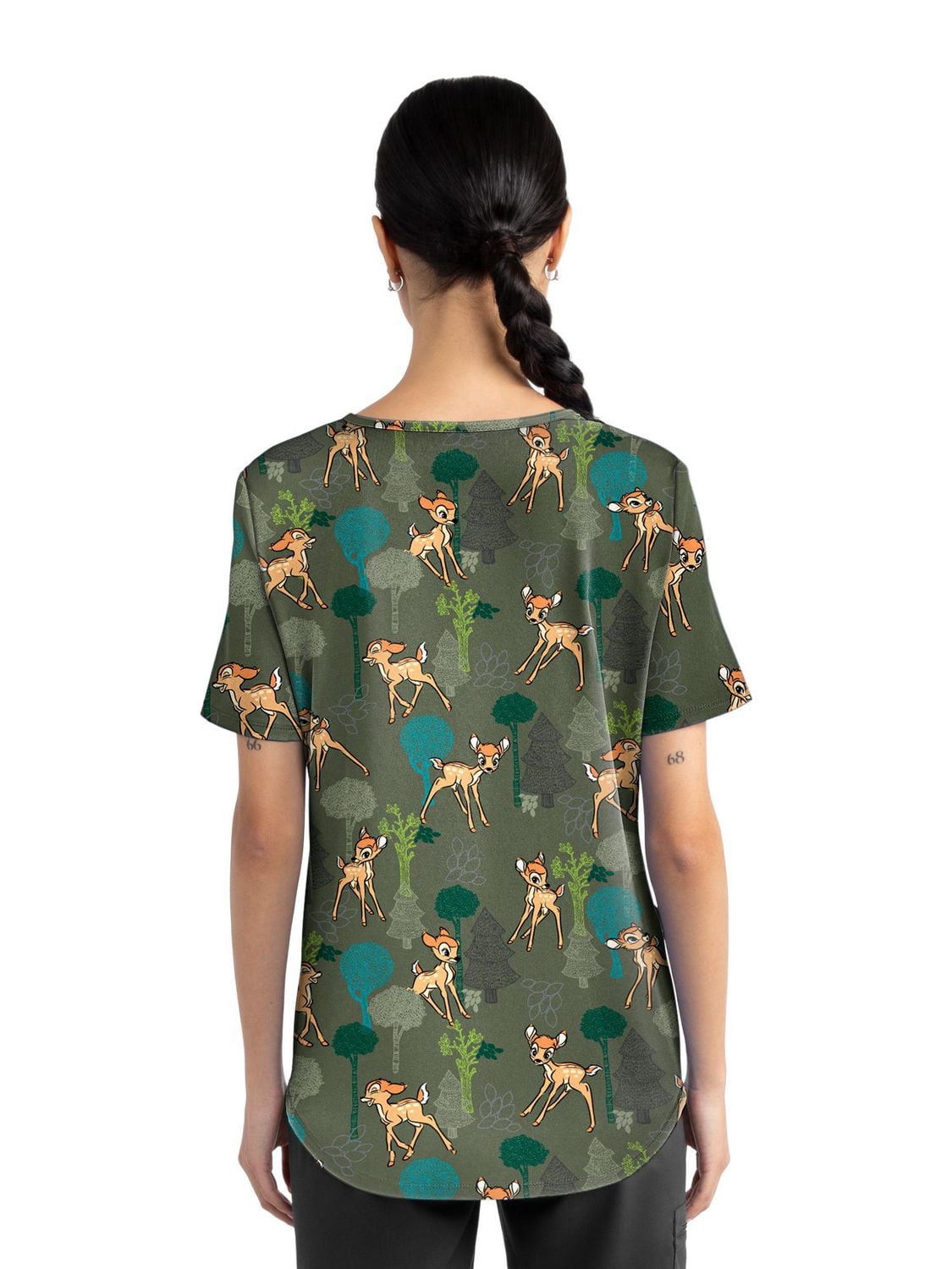 Scrubstar Fashion Collection Women’s Doodle Wood Print V-Neck Scrub Top, Sizes XS–3XL