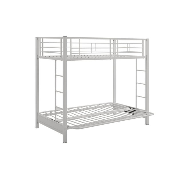 Premium Metal Twin over Futon Bunk Bed - White - Walmart.ca