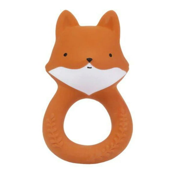 A Little Lovely Company - Teething Toy - Orange - Natural Rubber from Hevea Tree – Cheeky Fox Character - Soothes and Comforts Teething Babies - Safe and Fun – 0+ months