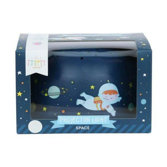 A Little Lovely Company - Lampe Projecteur Bleue - Lampe Sans Fil - Thème Espace - Crée un Ciel Étoilé au Plafond - Facile à Transporter - Parfaite pour les Chambres d'Enfants