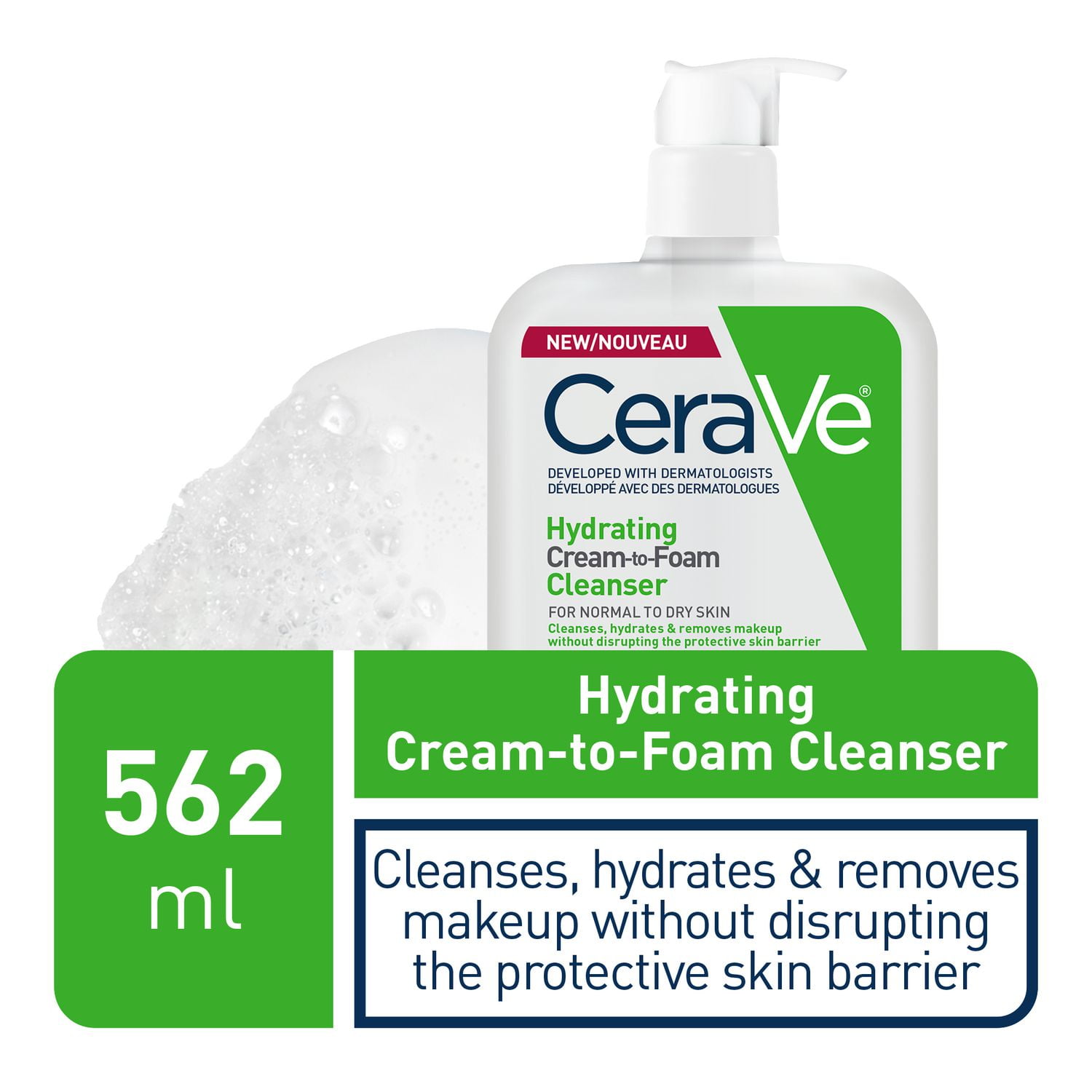 CeraVe Fragrance-Free Face Cleanser, Foaming Face Wash with Hyaluronic Acid