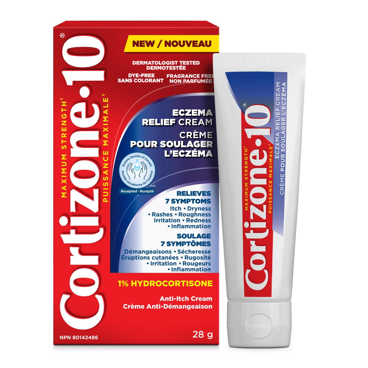 Cortizone-10 Eczema Relief Cream, Maximum Strength 1% Hydrocortisone, Fast-Acting, Anti-Itch Cream, Relieves Itching Associated with Minor Skin Irritations, Inflammation, Rashes due to Eczema, 28g