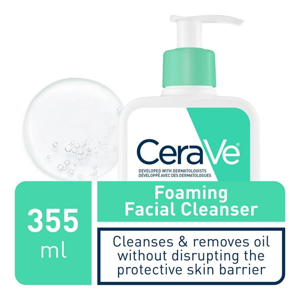 CeraVe Gentle Foaming Facial Cleanser With Niacinamide, Hyaluronic