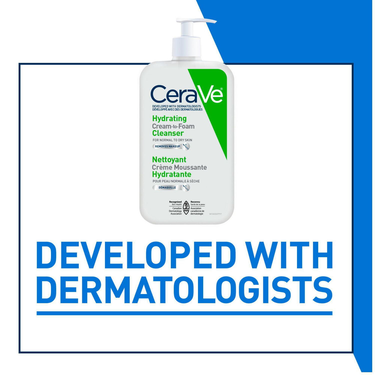 CeraVe Hydrating CREAM-TO-FOAM Cleanser. Face & Eye Makeup Remover with Hyaluronic Acid & 3 Essential Ceramides. Gentle face wash for men & women, removes dirt, excess oil. Normal to dry skin. Fragrance Free, 355ML, Rich, Cream to Foam Cleanser