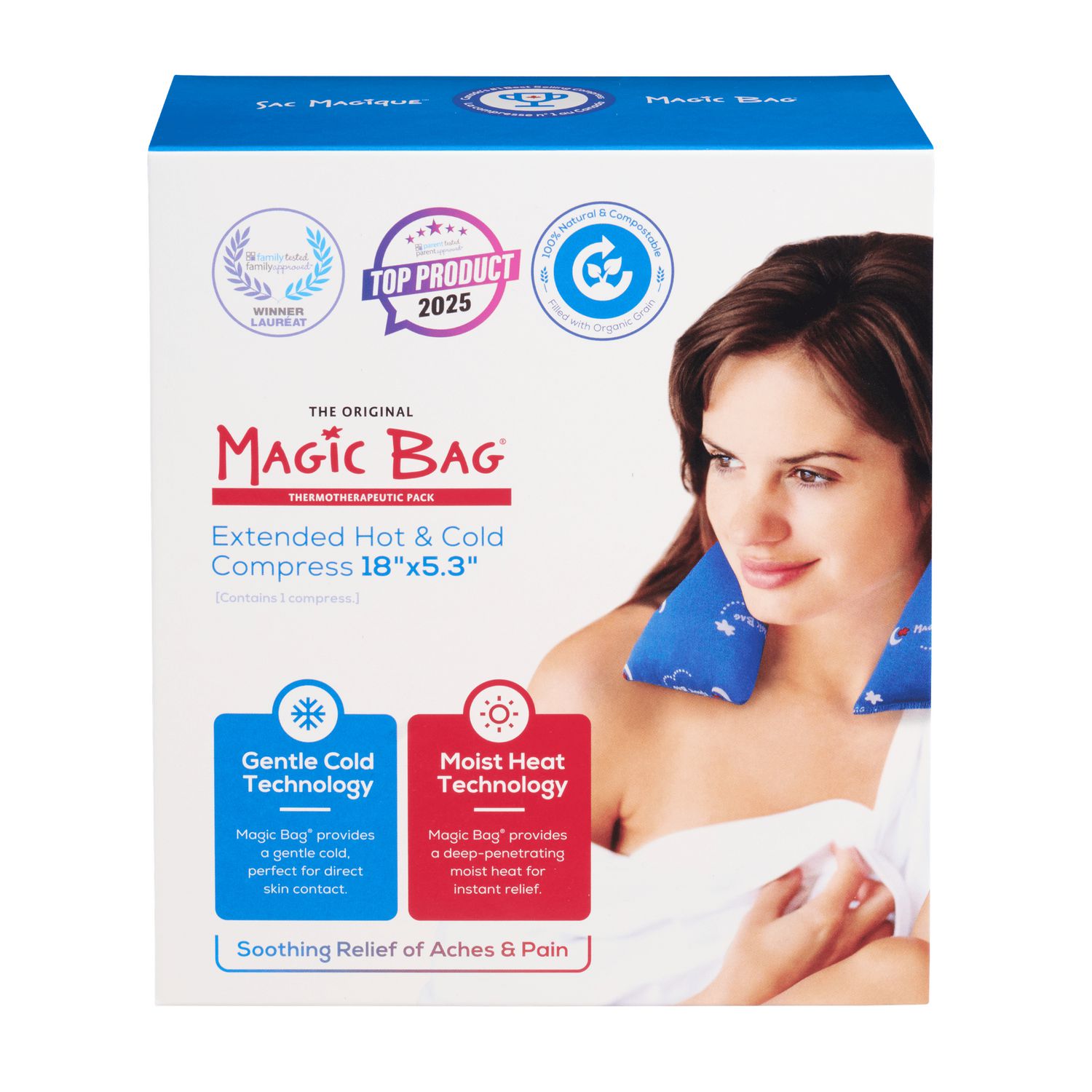 Compresse chaude-froide Sac Magique® allongée