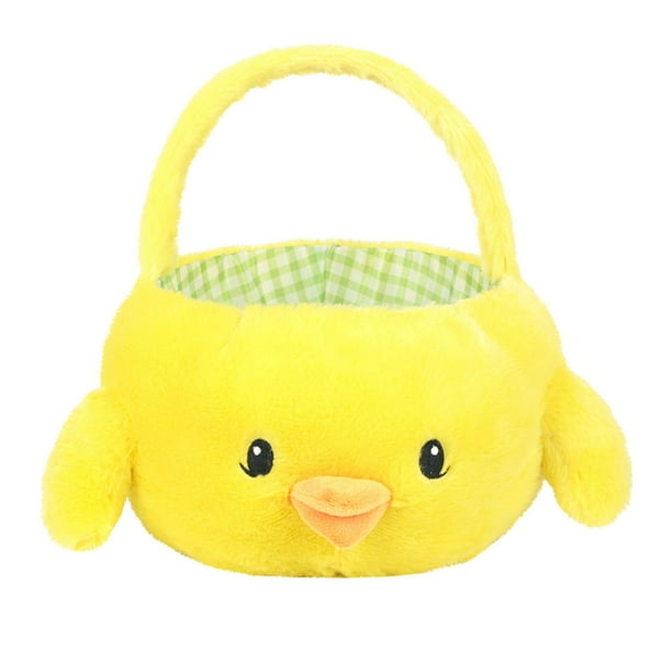 Way To Celebrate Easter Plush Chubby Cheek Easter Basket, Baby Chick ...