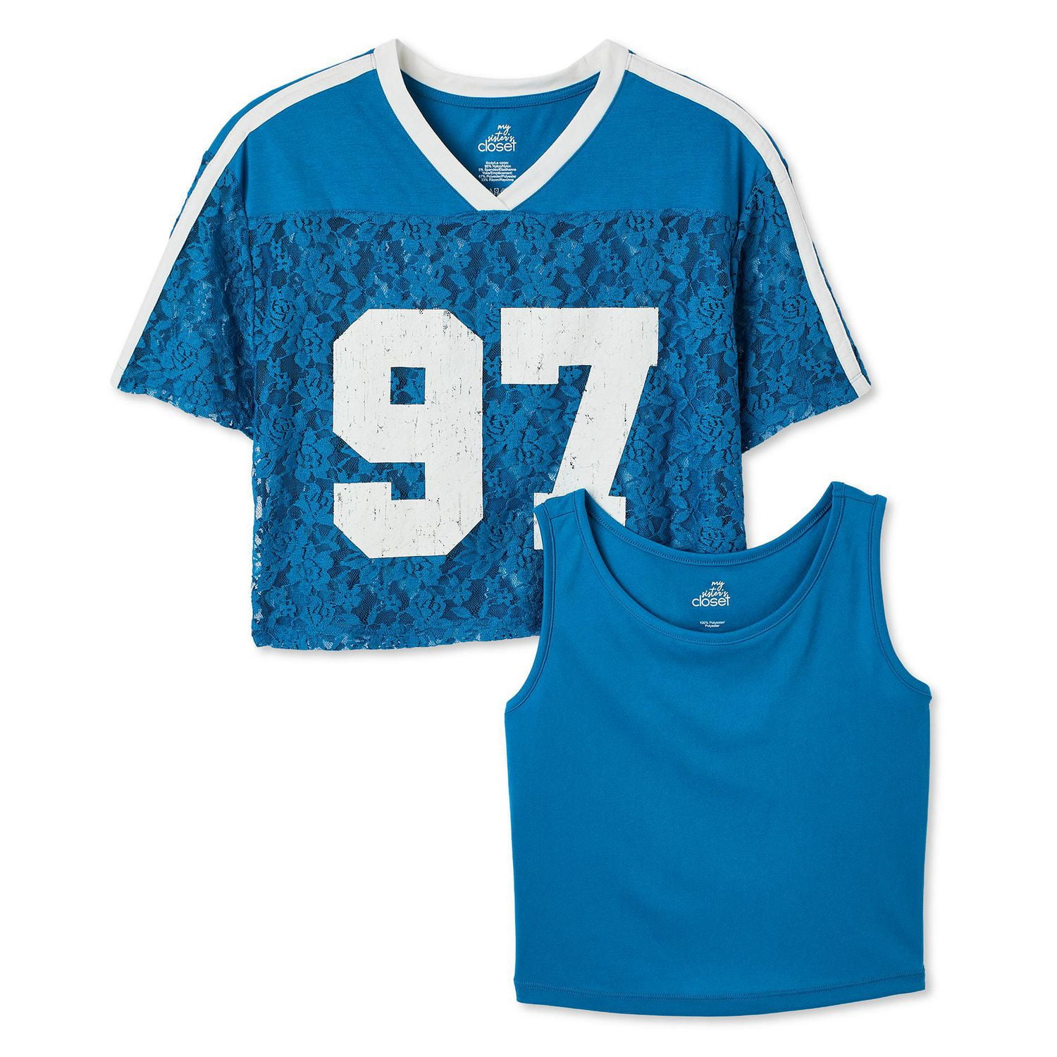 My Sister's Closet Girls' 2-Piece Oversized Cropped Athletic Top