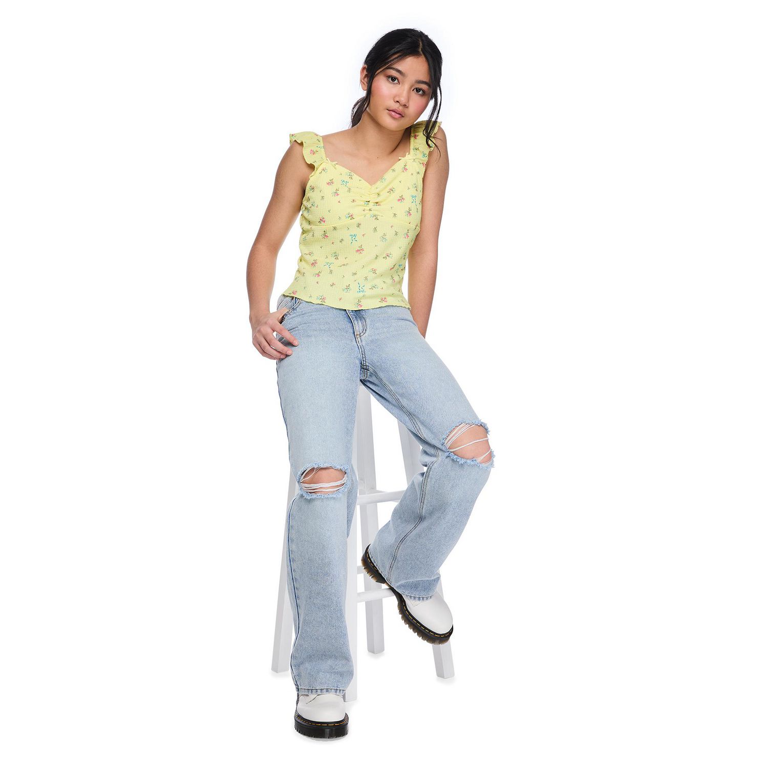 Jean à jambe large avec petites boucles My Sister’s Closet pour filles