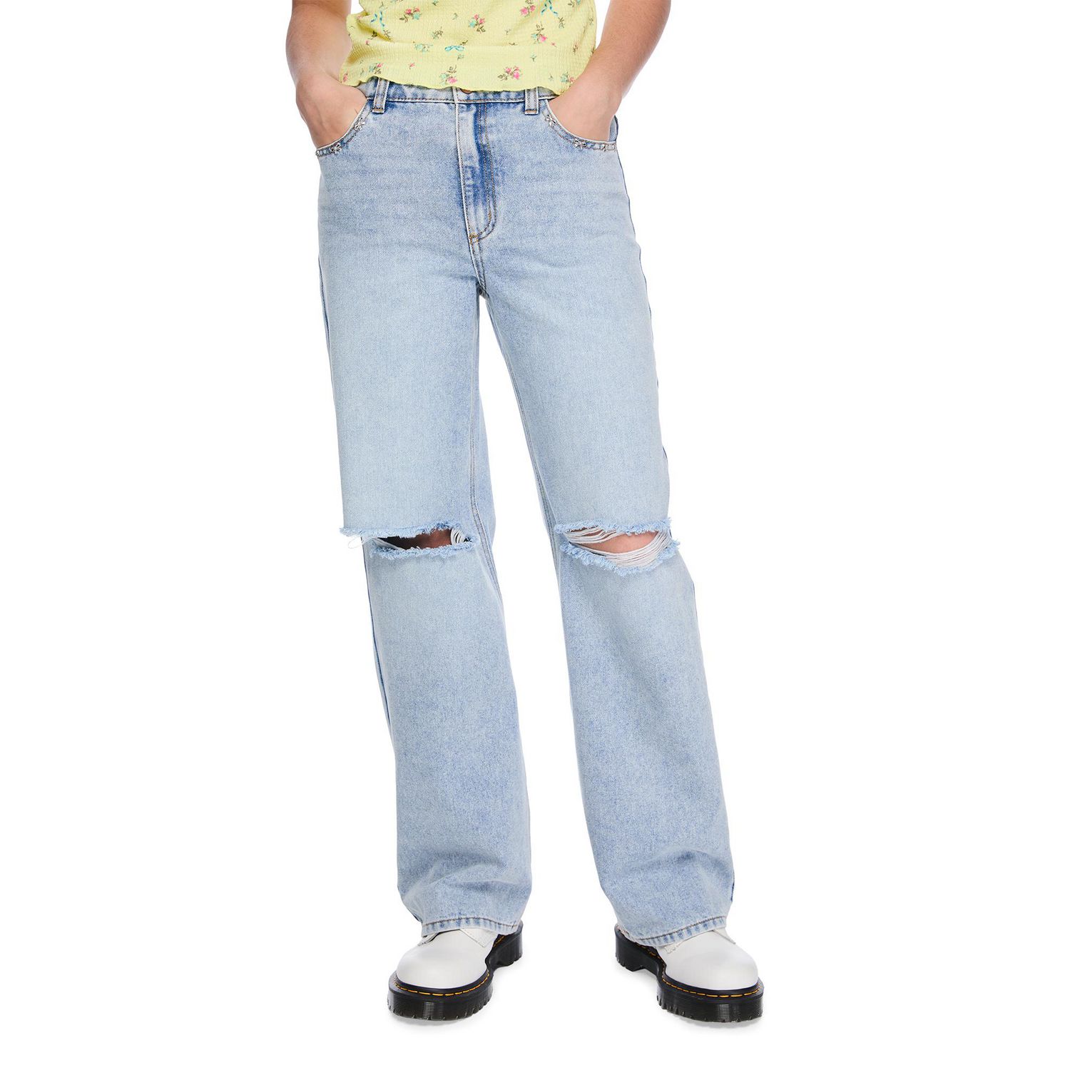 Jean à jambe large avec petites boucles My Sister’s Closet pour filles