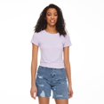 thumbnail image 1 of No Boundaries Women's Short Sleeve Baby Tee, 1 of 6