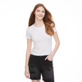 thumbnail image 1 of No Boundaries Women's Short Sleeve Baby Tee, 1 of 6