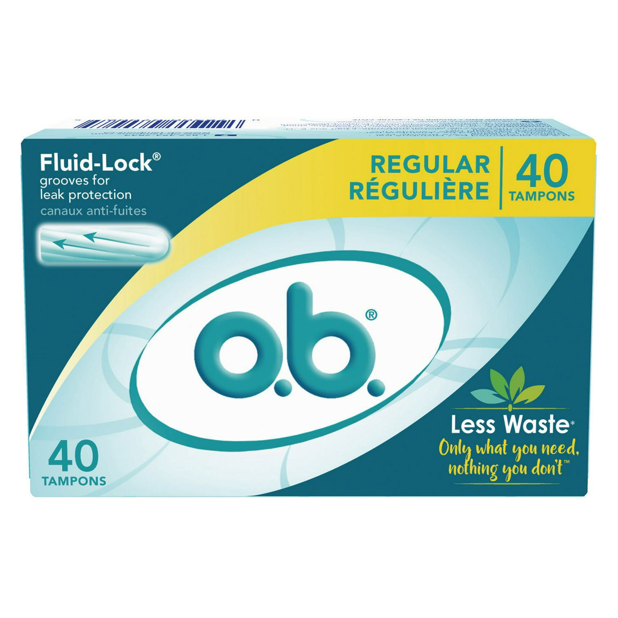 o.b. Original Non-Applicator Tampons Regular Absorbancy, 40