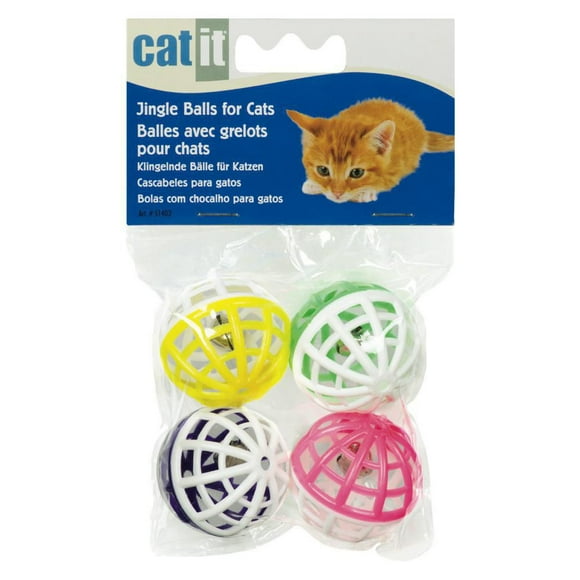 Catit Krazy Rollers Cat Toy - Jingle Balls, 4 pack
