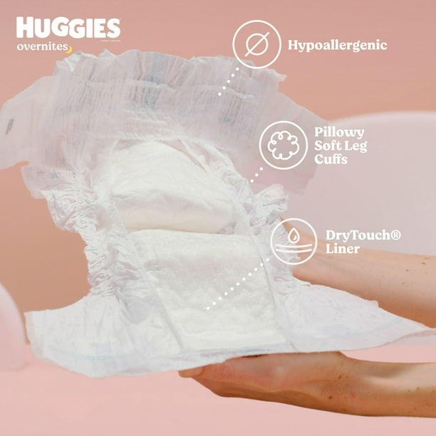 Huggies Overnites Nighttime Baby Diapers, Giga Pack, Size: 3-7