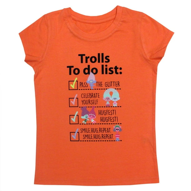 T-shirt Trolls de DreamWorks à manches courtes pour filles