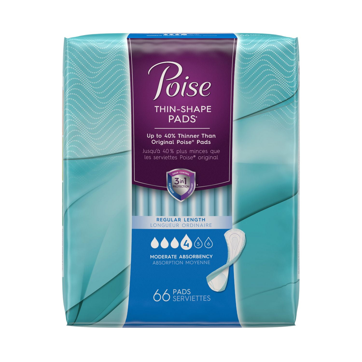 Poise® Moderate Absorbency Pads, Regular Length | Walmart Canada