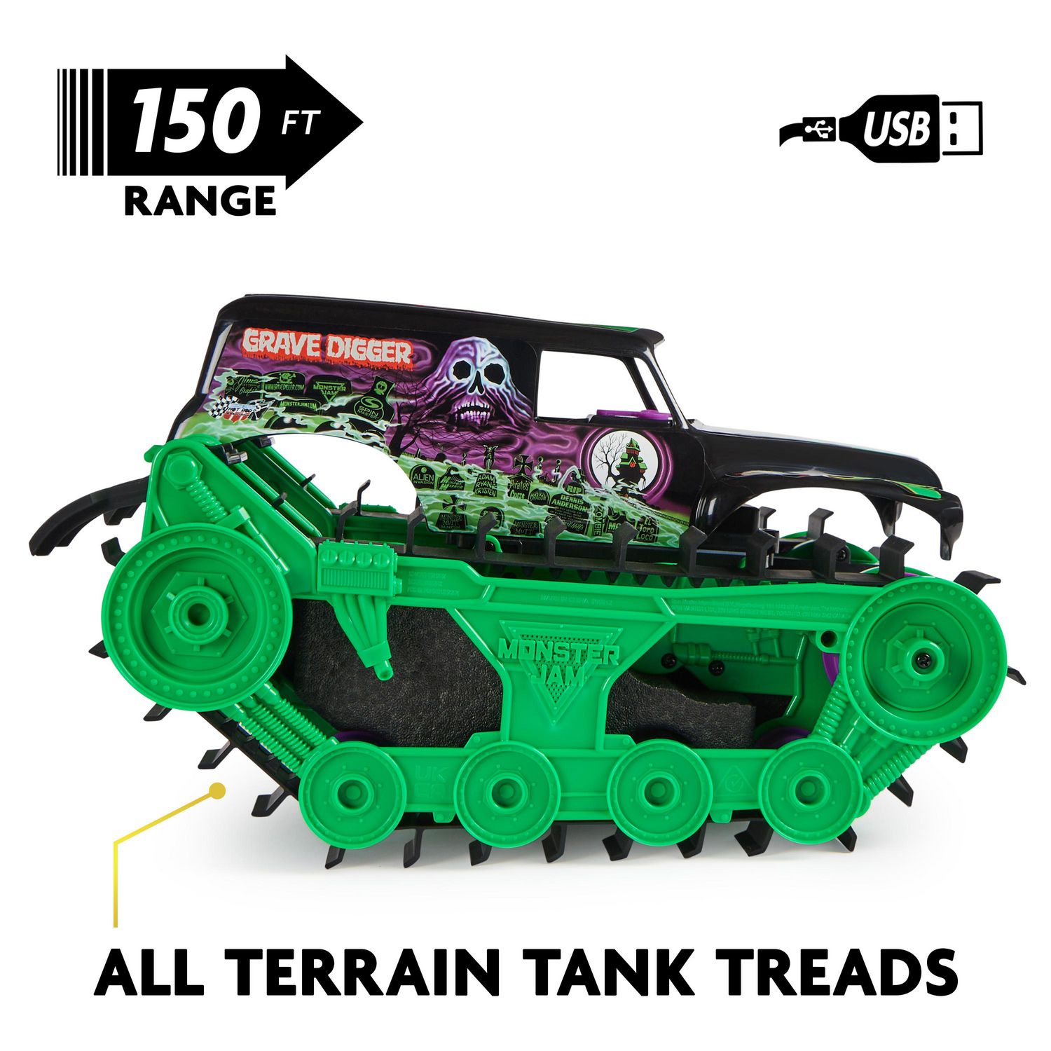 Monster Jam, Official Grave Digger Trax All-Terrain Remote Control 