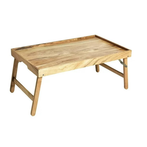 Better Homes & Gardens Acacia Wood Bed Tray with Stand, Natural Finish PLATEAU DE LIT