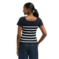 thumbnail image 3 of Mexx Women’s Striped Square Neck Ribbed Shirt, 3 of 5