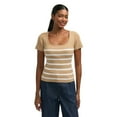 thumbnail image 1 of Mexx Women’s Striped Square Neck Ribbed Shirt, 1 of 4